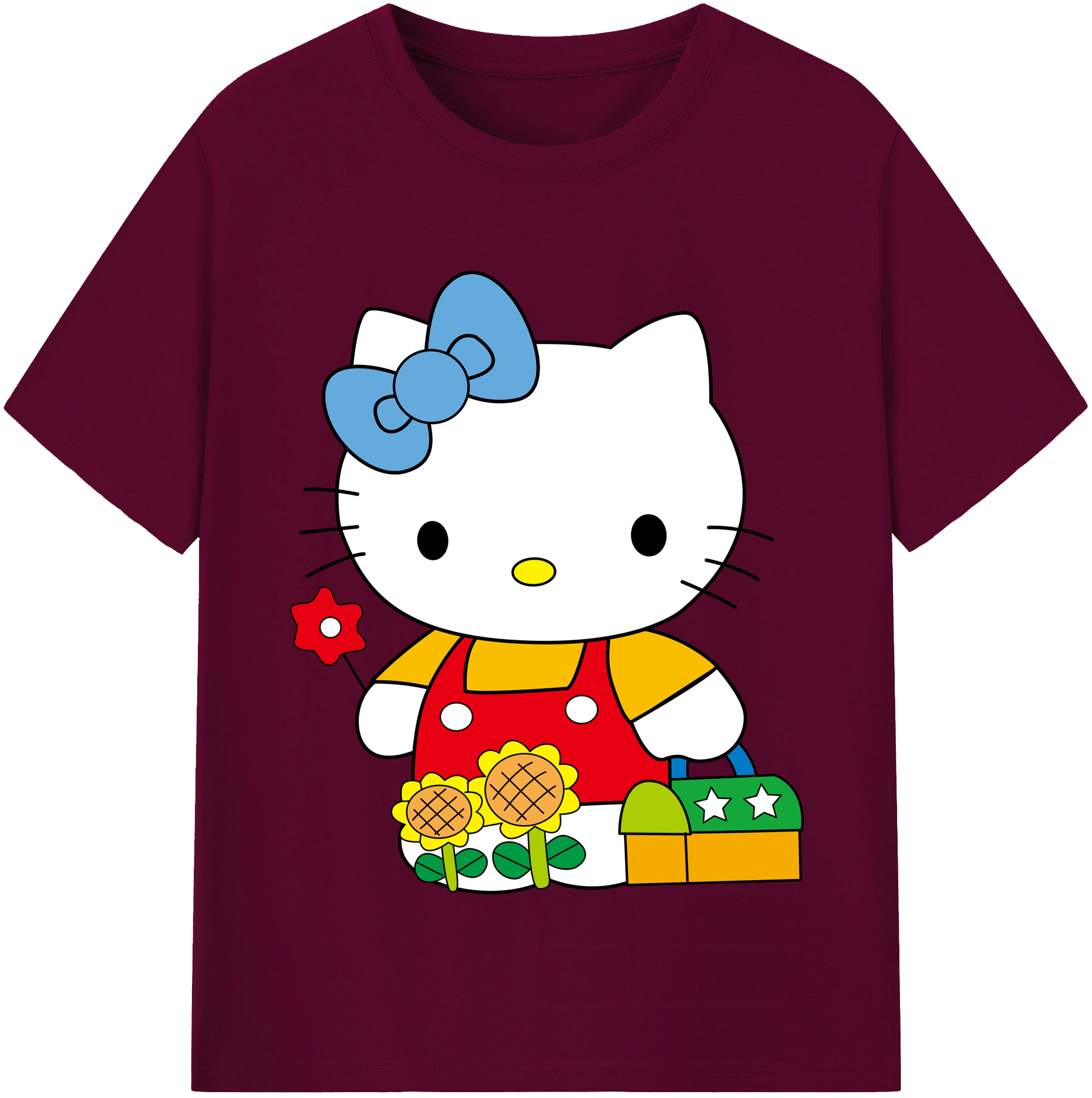 （画像用） Hello Kitty ハローキティ レディースカジュアルプリントTシャツ（綿100％）